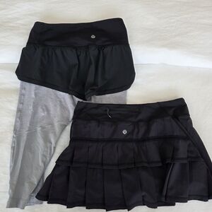lululemon athletica Black and Gray Women's Skorts